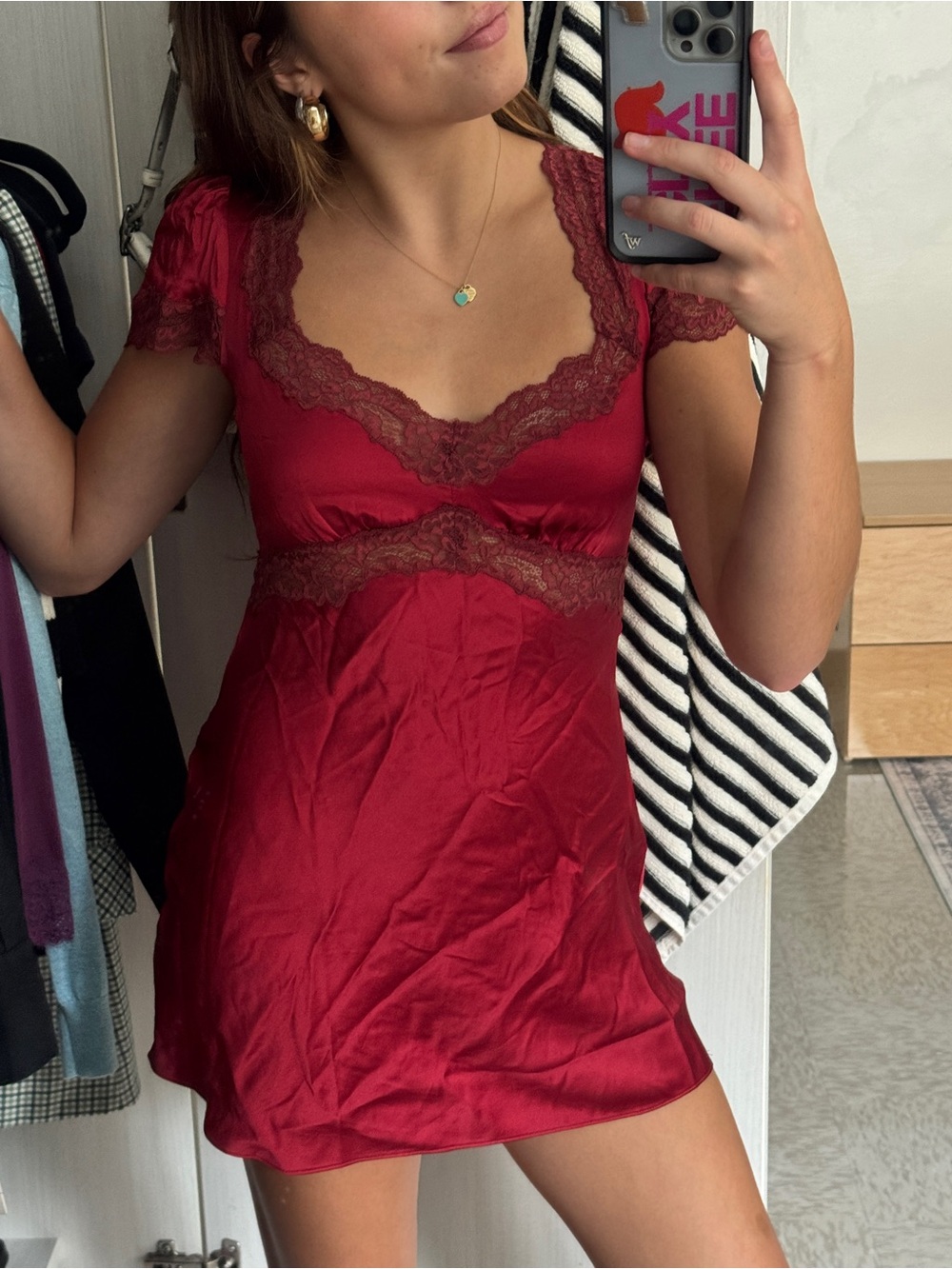 Reformation Romi Silk mini dress- Sangre